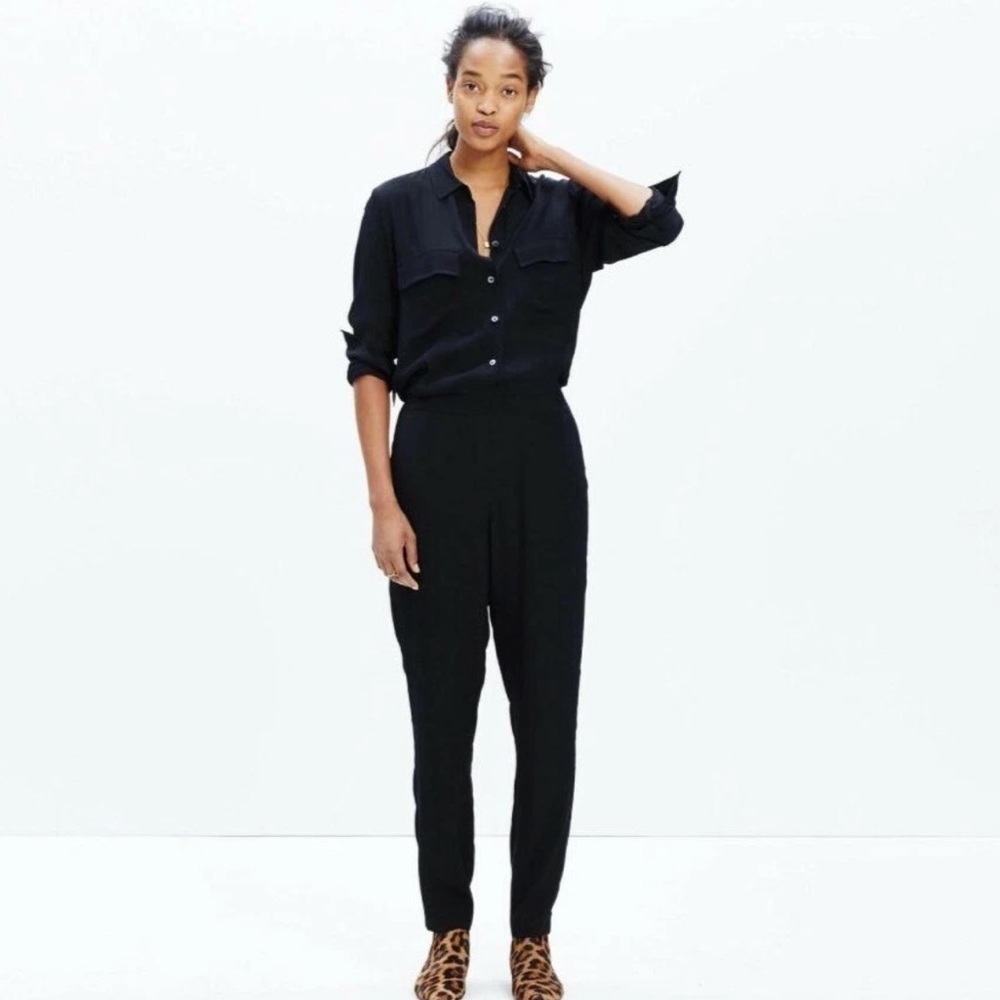 Madewell Jumpsuit Romper Pant Long Sleeve Button Up Pockets